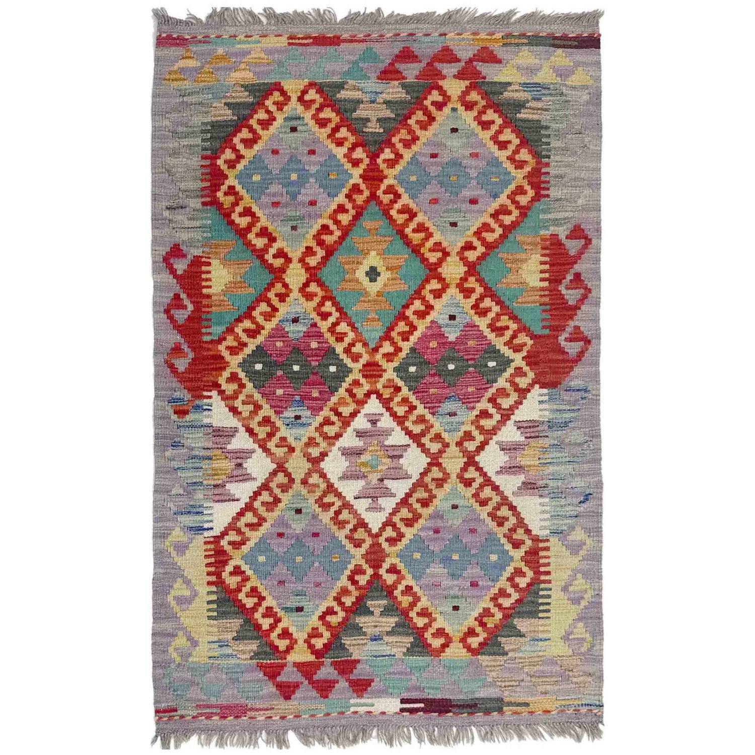 Handmade Vegetable Kelim 2' 7" x 4' 2" (ft) - No. Y39385