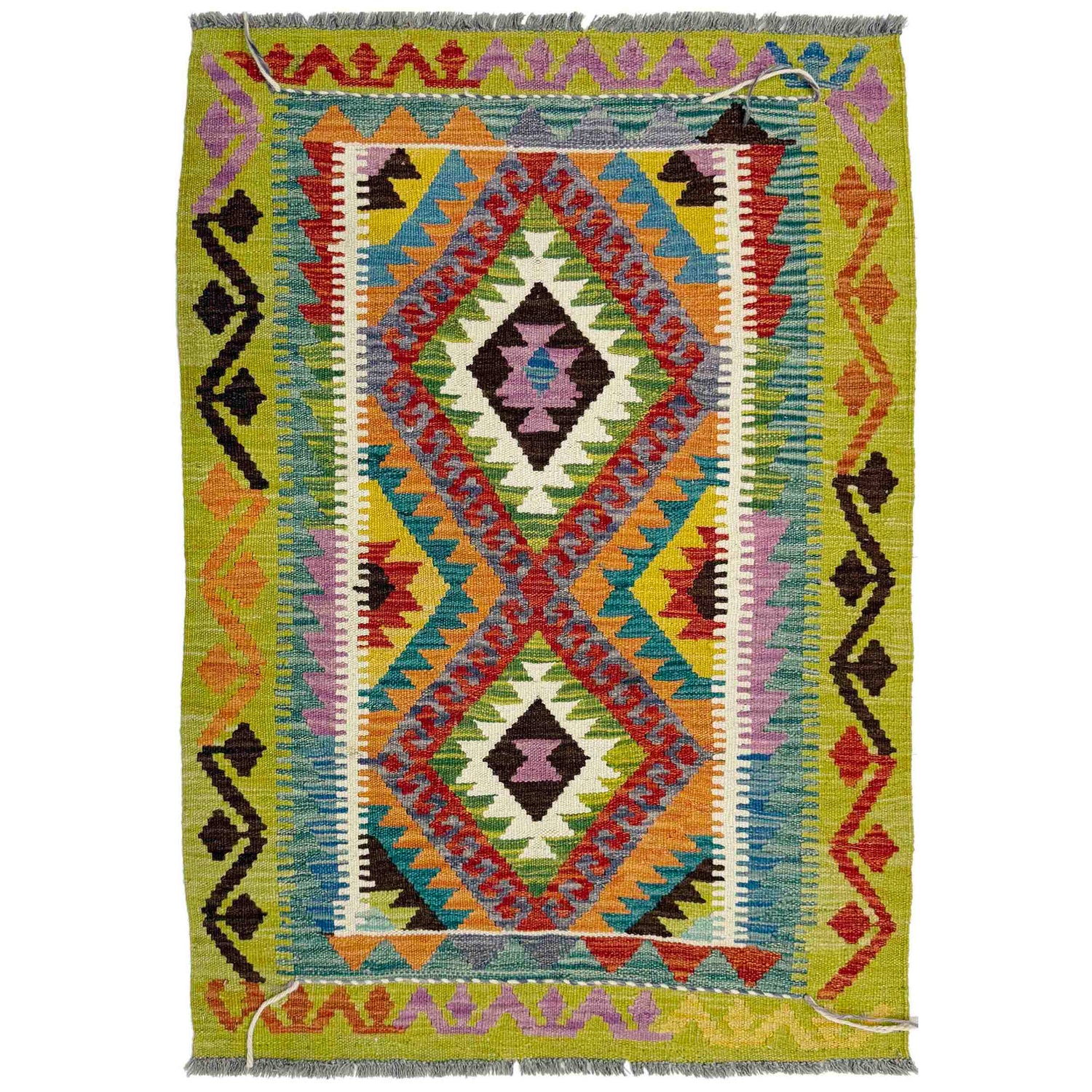 Handmade Vegetable Kilim 2' 11" x 4' 4" (ft) - No. Y39387