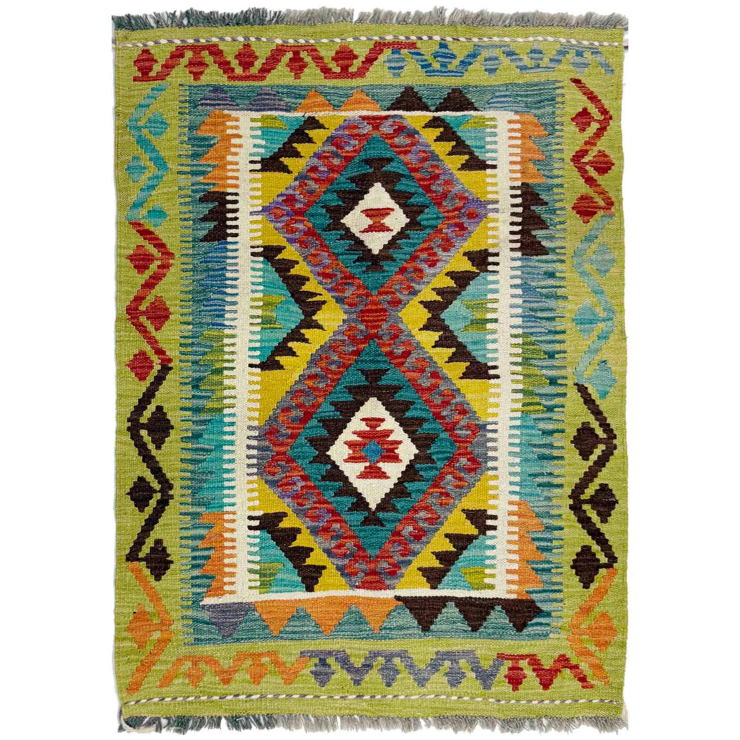 Handmade Vegetable Kelim 2' 9" x 3' 9" (ft) - No. Y39388