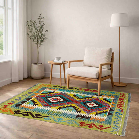 Handmade Vegetable Kelim 2' 9" x 3' 9" (ft) - No. Y39388