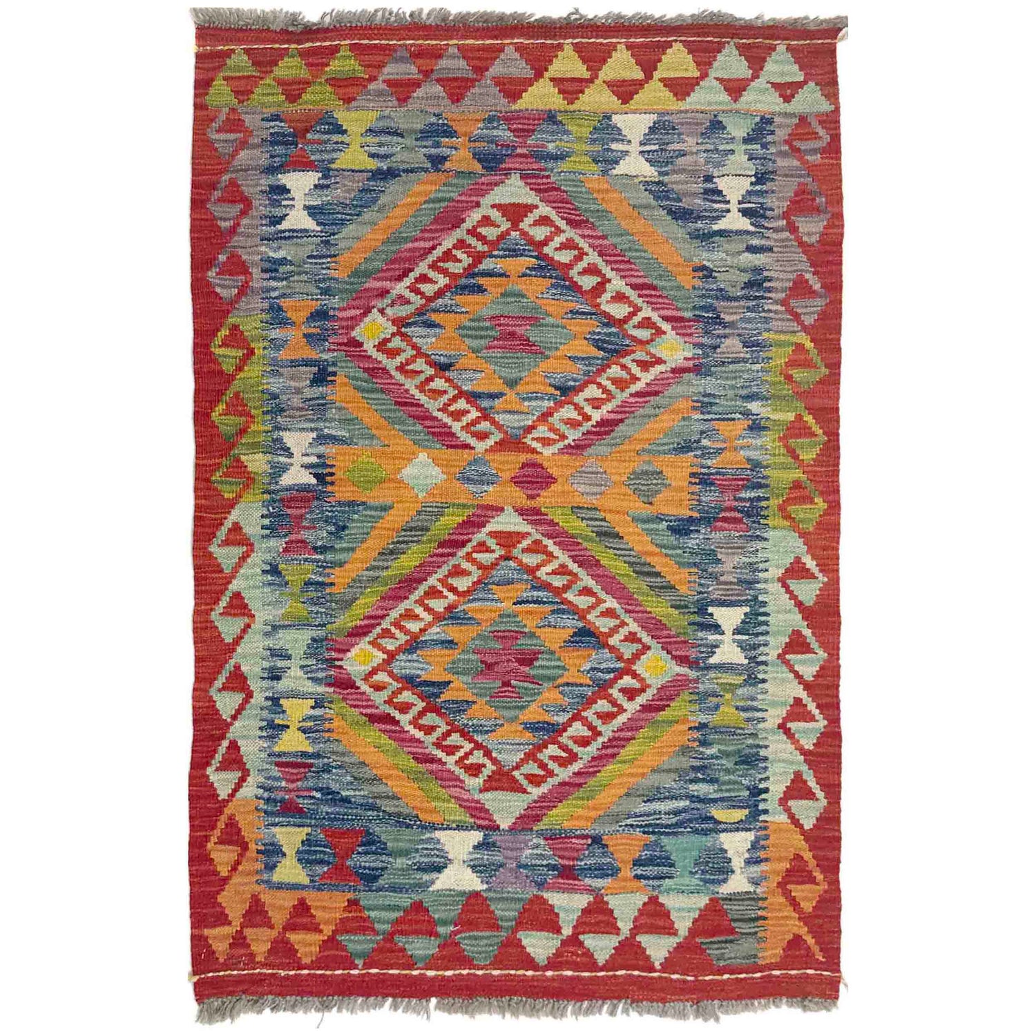 Handmade Vegetable Kilim 2' 9" x 4' 0" (ft) - No. Y39389
