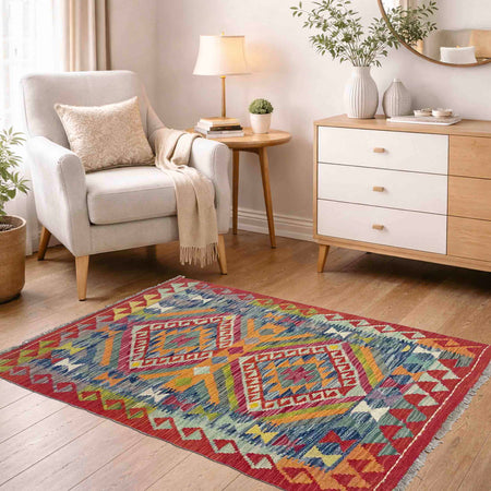 Handmade Vegetable Kilim 2' 9" x 4' 0" (ft) - No. Y39389