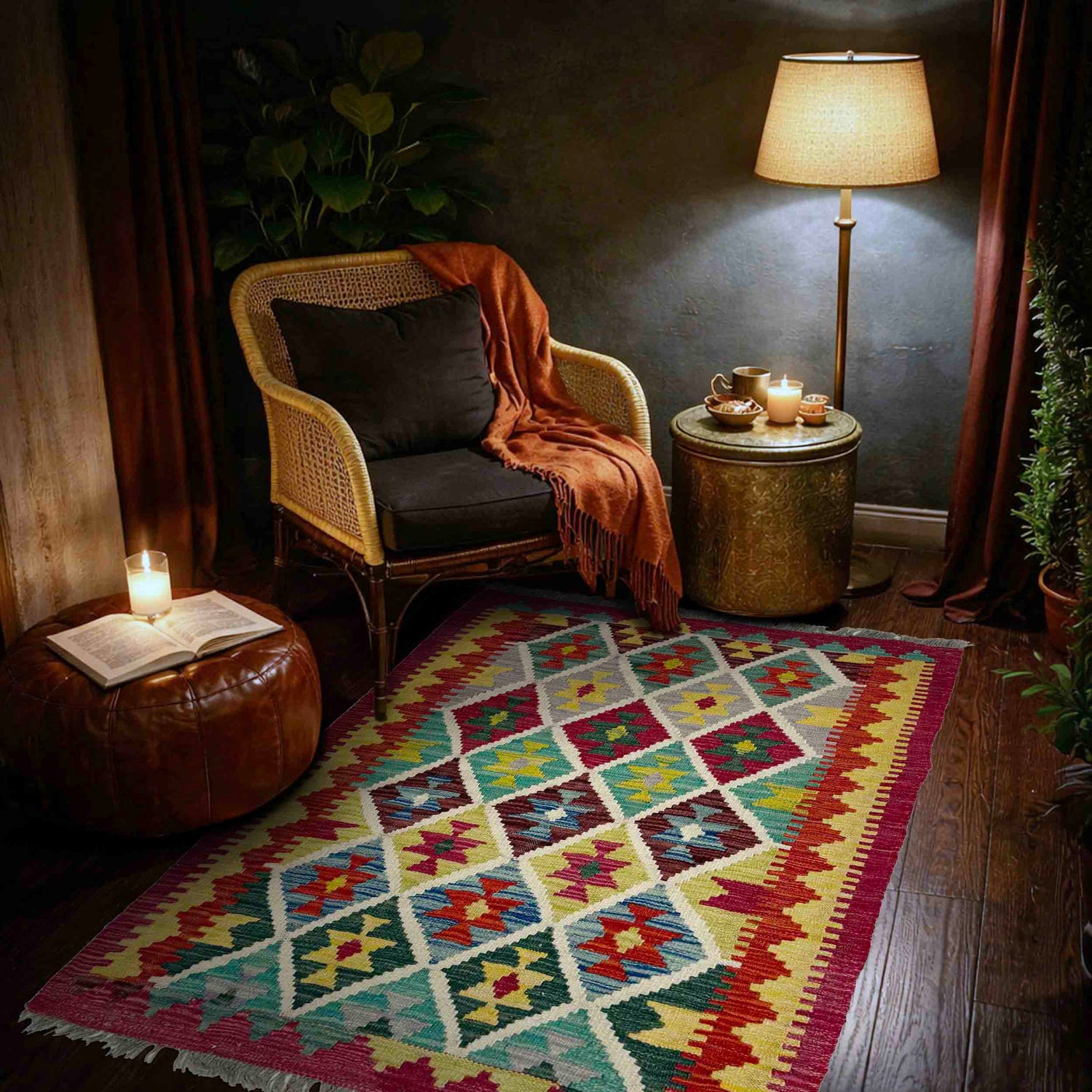 Handmade Vegetable Kilim 2' 9" x 3' 7" (ft) - No. Y39392