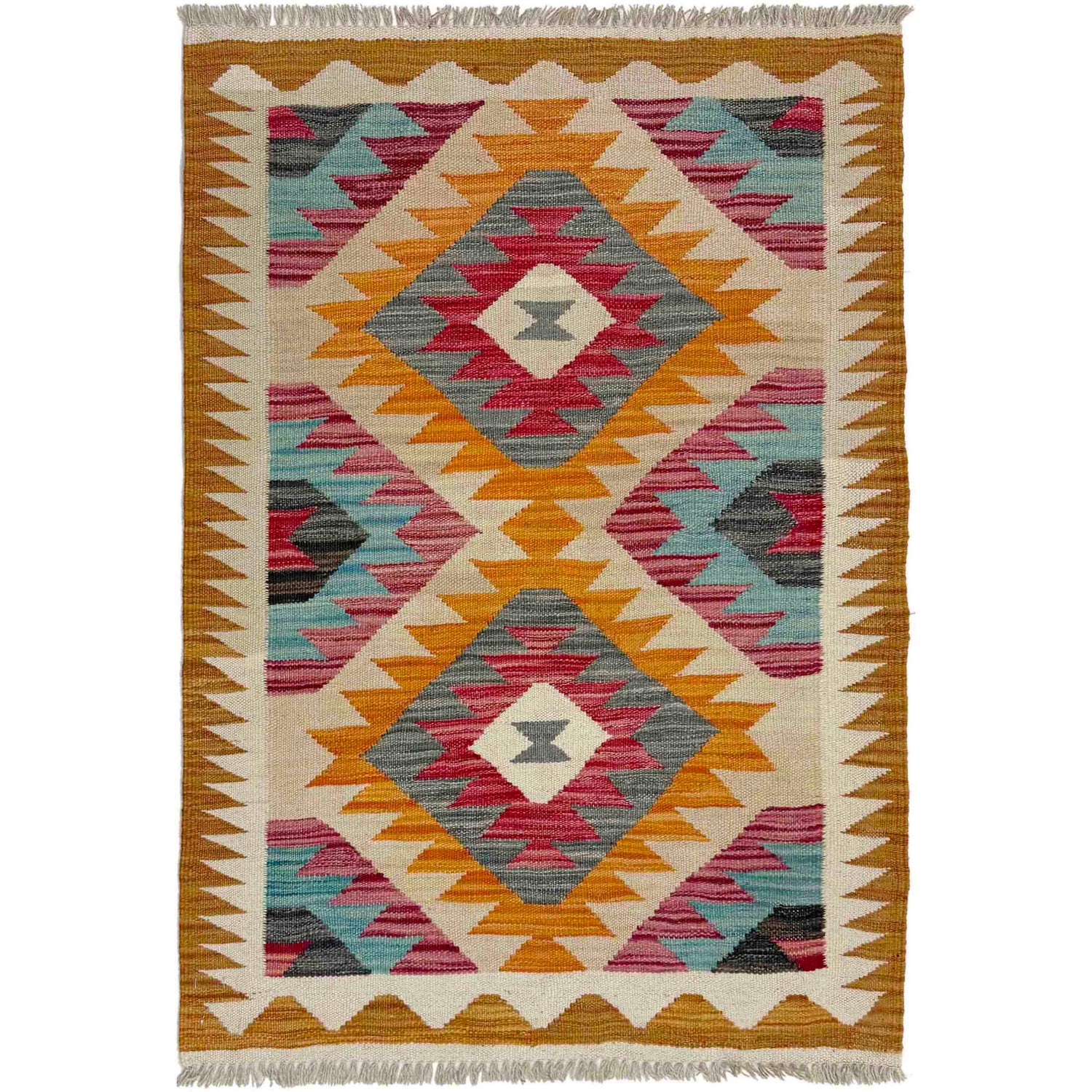 Handmade Vegetable Kilim 2' 7" x 3' 10" (ft) - No. Y39393