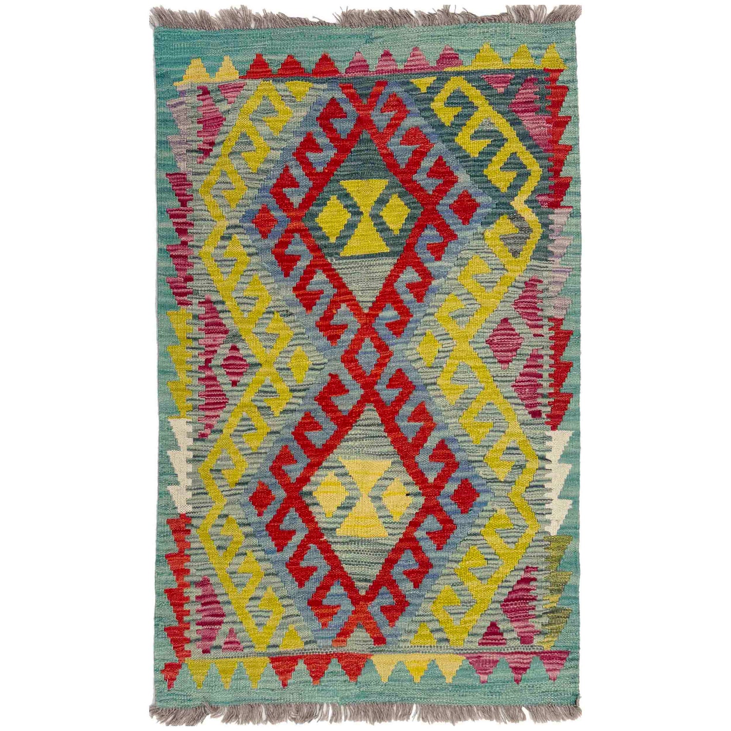 Handmade Vegetable Kilim 2' 9" x 3' 11" (ft) - No. Y39395