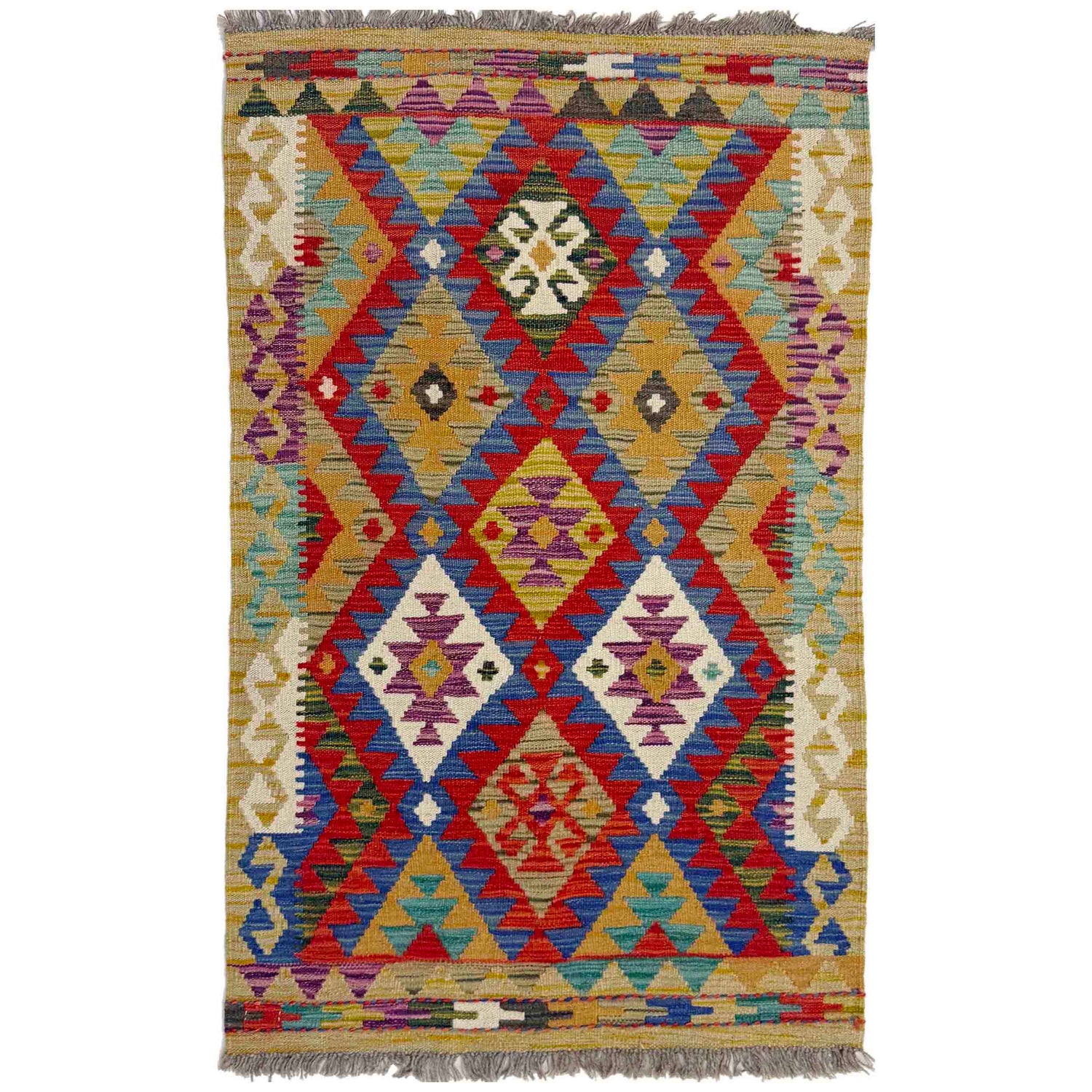 Handmade Vegetable Kilim 2' 7" x 4' 4" (ft) - No. Y39399