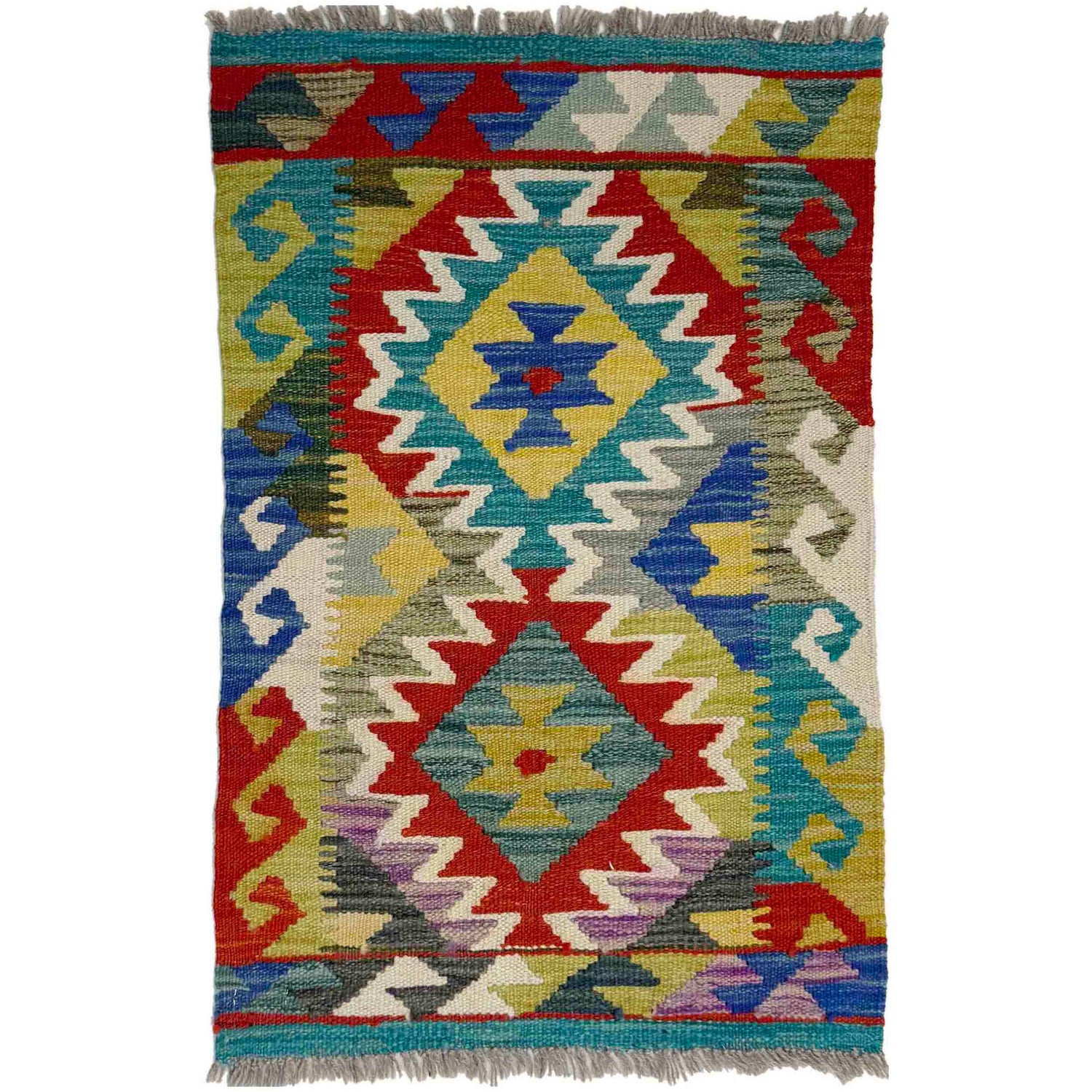 Handmade Vegetable Kelim 1' 10" x 2' 9" (ft) - No. Y39403