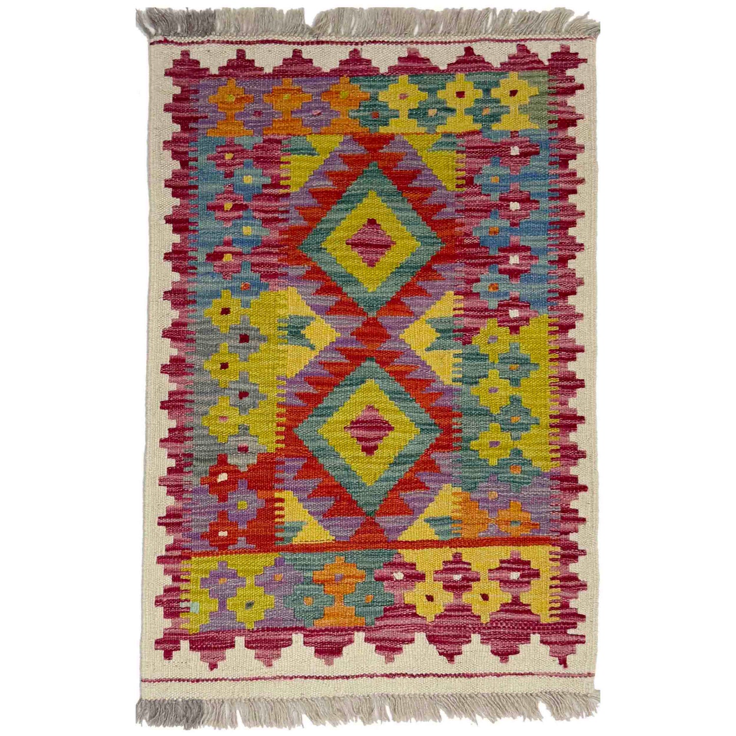 Handmade Vegetable Kelim 2' 0" x 2' 11" (ft) - No. Y39405