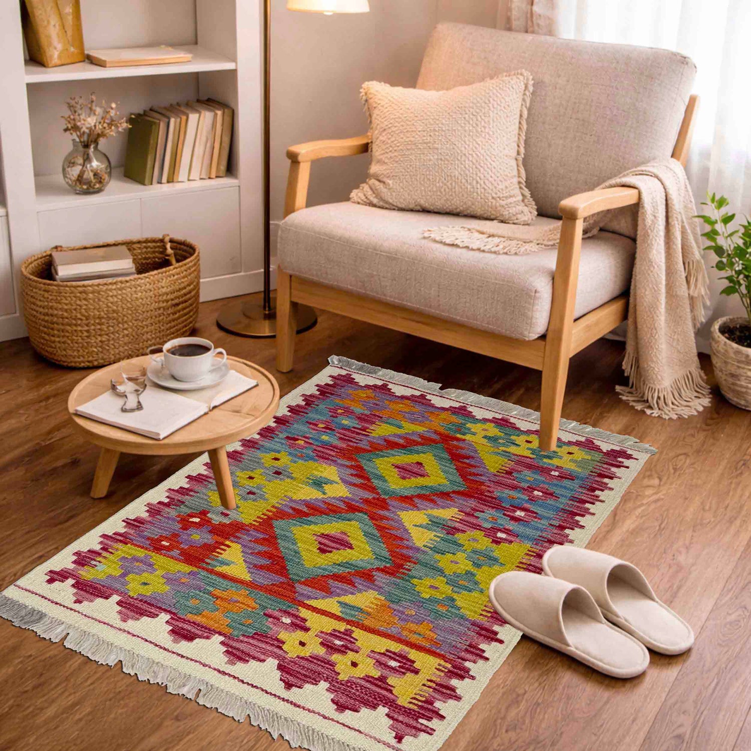 Handmade Vegetable Kelim 2' 0" x 2' 11" (ft) - No. Y39405