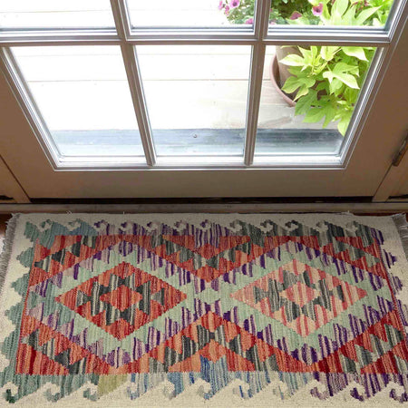Handmade Vegetable Kilim 1' 10" x 3' 6" (ft) - No. Y39406