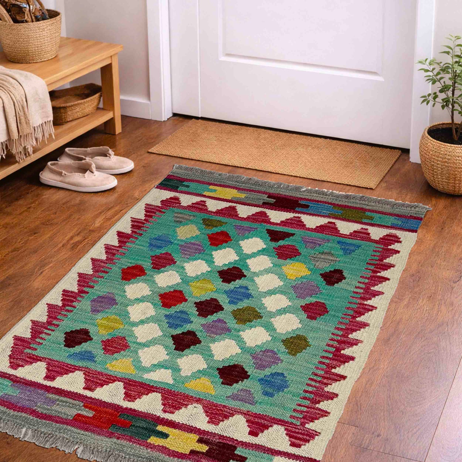Handmade Vegetable Kelim 2' 0" x 2' 8" (ft) - No. Y39407