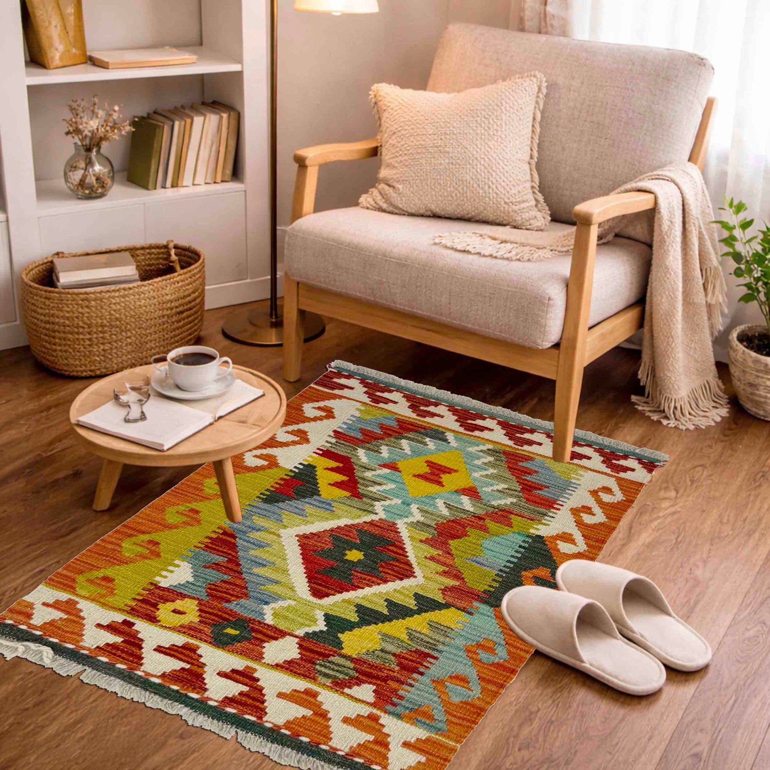 Handmade Vegetable Kelim 2' 0" x 2' 11" (ft) - No. Y39411