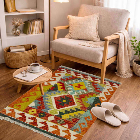 Handmade Vegetable Kelim 2' 0" x 2' 11" (ft) - No. Y39411