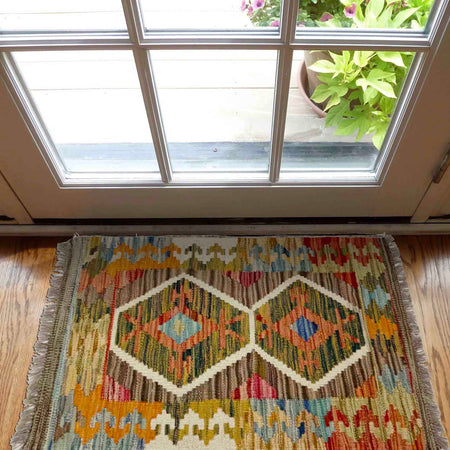Handmade Vegetable Kilim 1' 11" x 3' 0" (ft) - No. Y39412