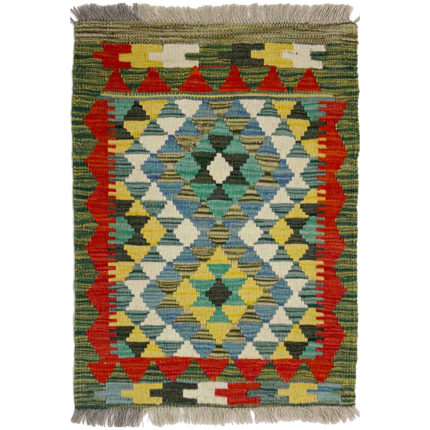Handmade Vegetable Kelim 1' 11" x 2' 9" (ft) - No. Y39413
