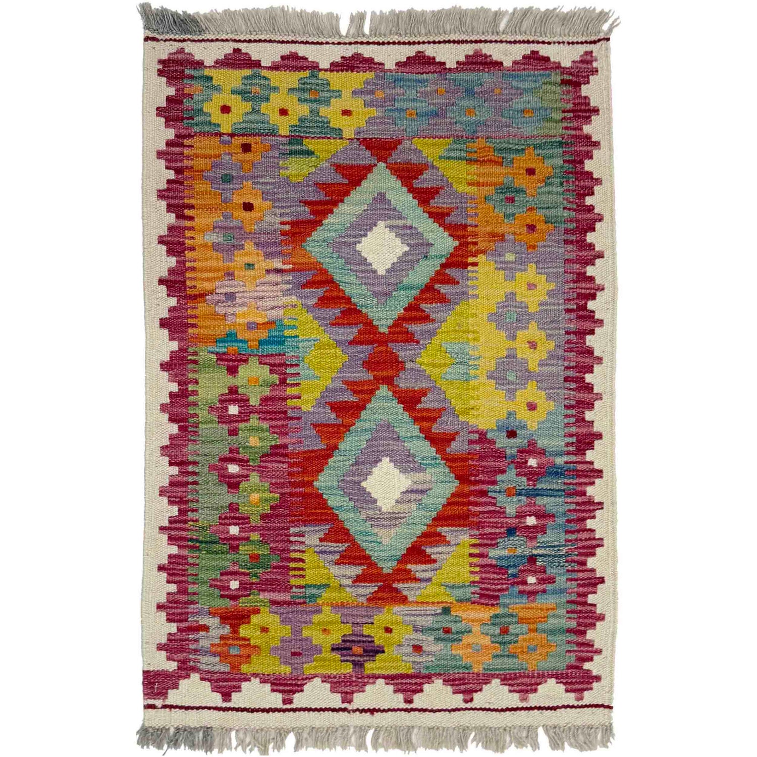 Handmade Vegetable Kelim 2' 0" x 2' 10" (ft) - No. Y39415