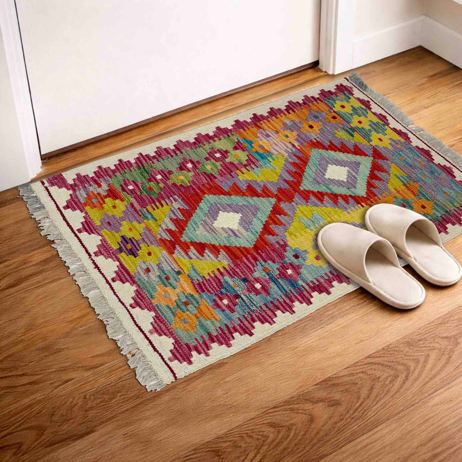 Handmade Vegetable Kelim 2' 0" x 2' 10" (ft) - No. Y39415