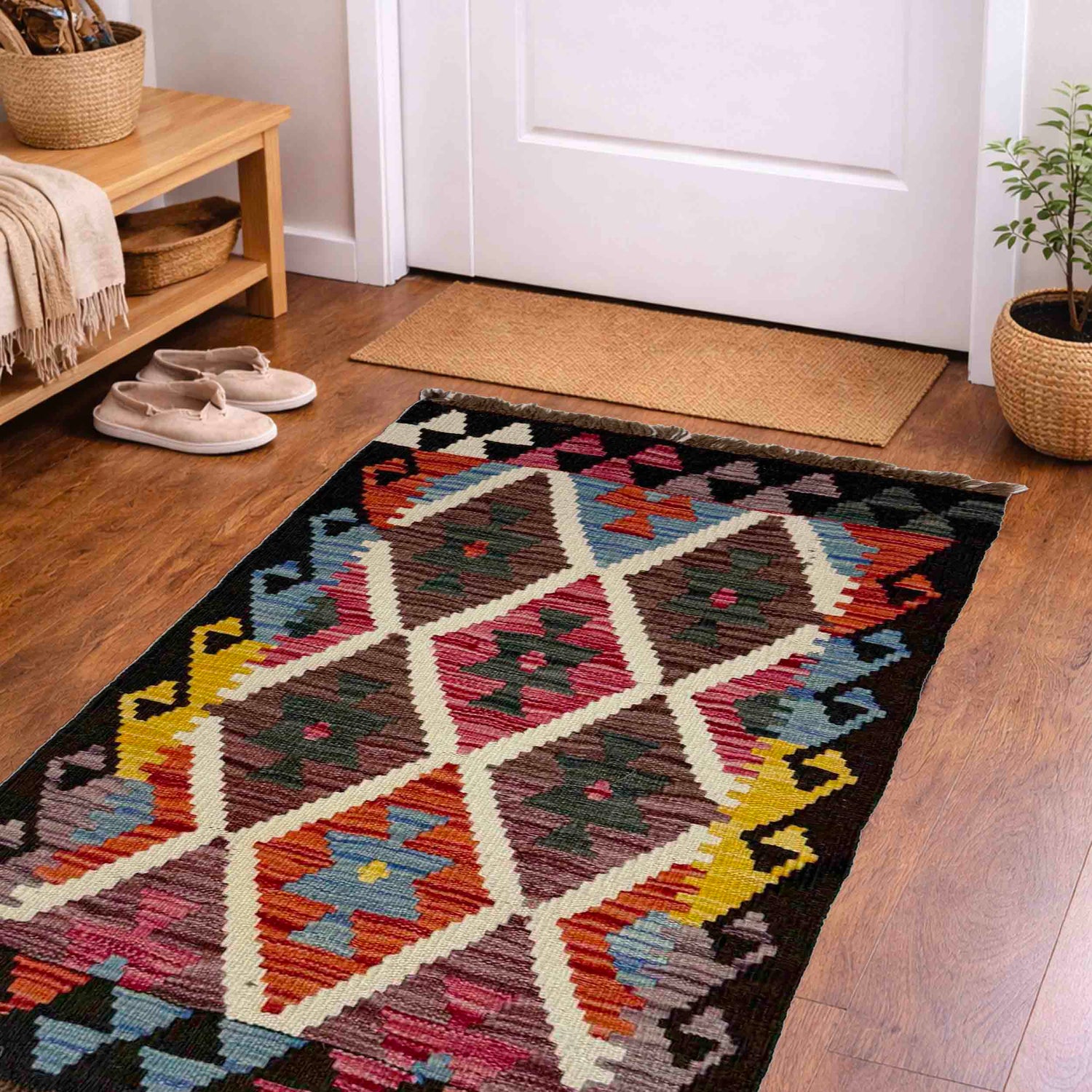 Handmade Vegetable Kilim 1' 11" x 2' 11" (ft) - No. Y39419