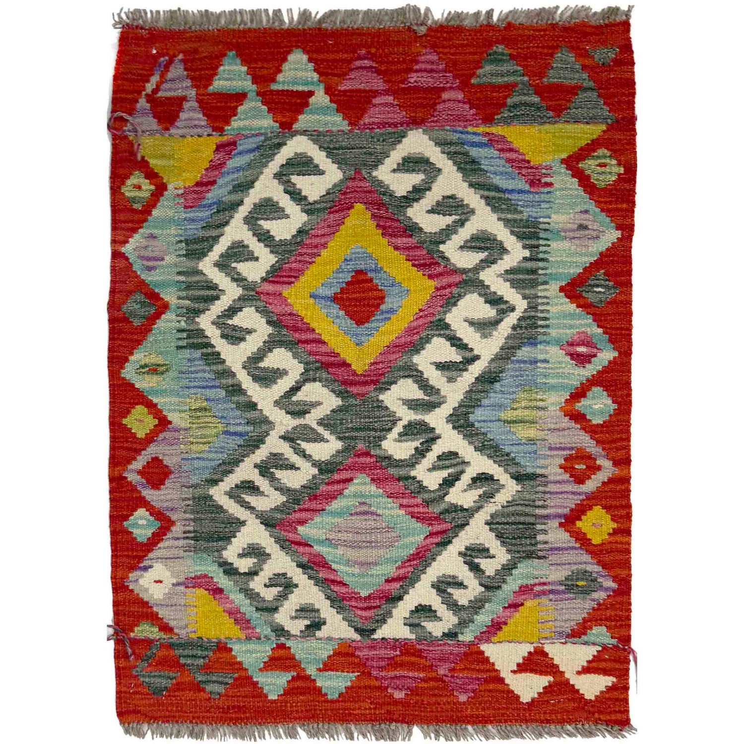 Handmade Vegetable Kilim 2' 2" x 2' 10" (ft) - No. Y39421