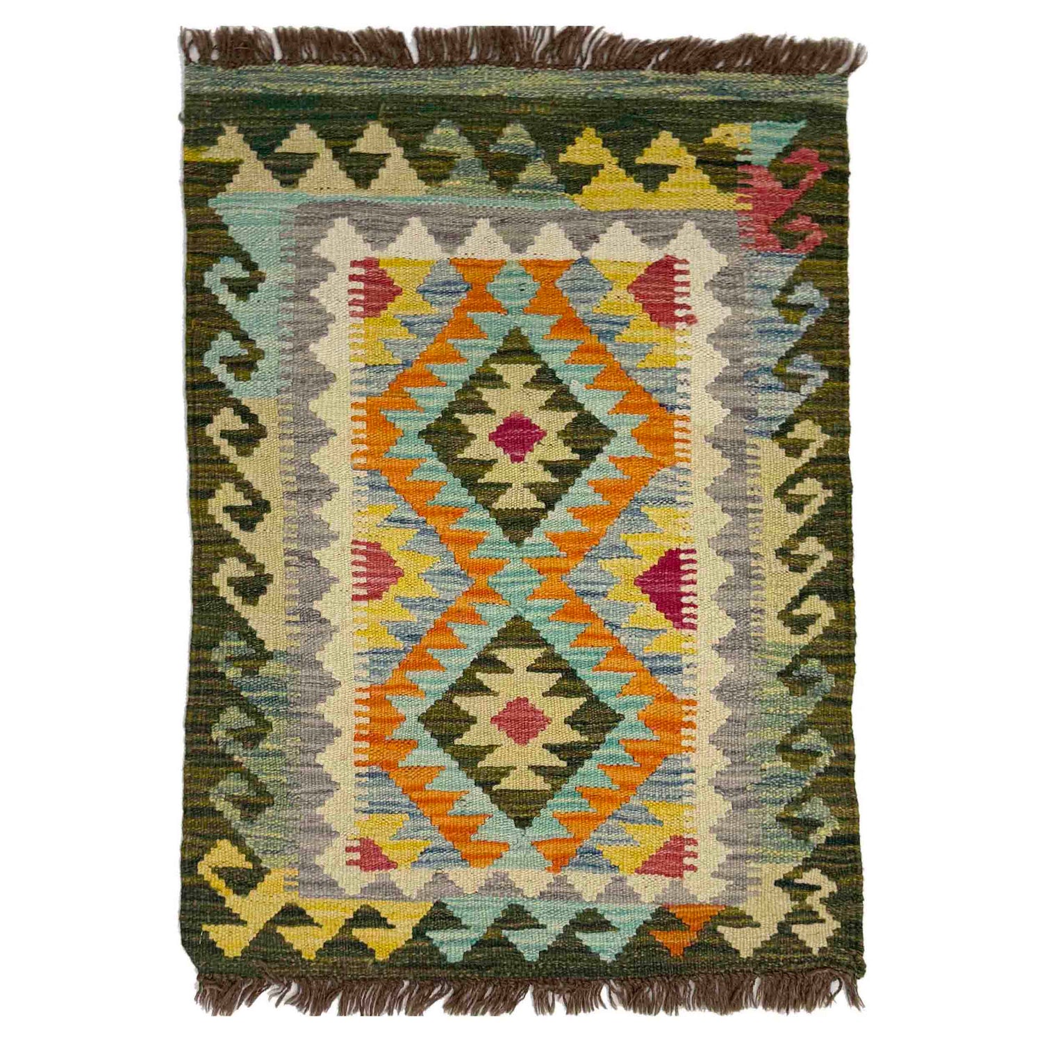 Handmade Vegetable Kilim 2' 0" x 2' 9" (ft) - No. Y39426