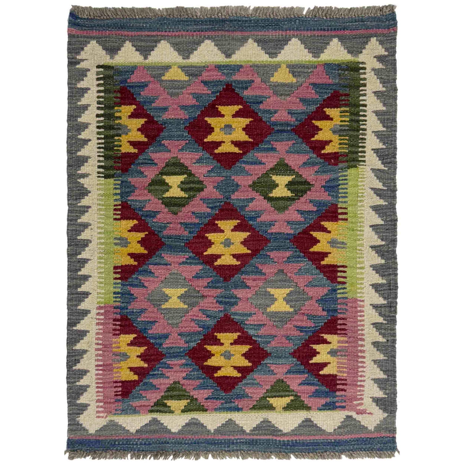 Handmade Vegetable Kilim 2' 1" x 2' 10" (ft) - No. Y39430
