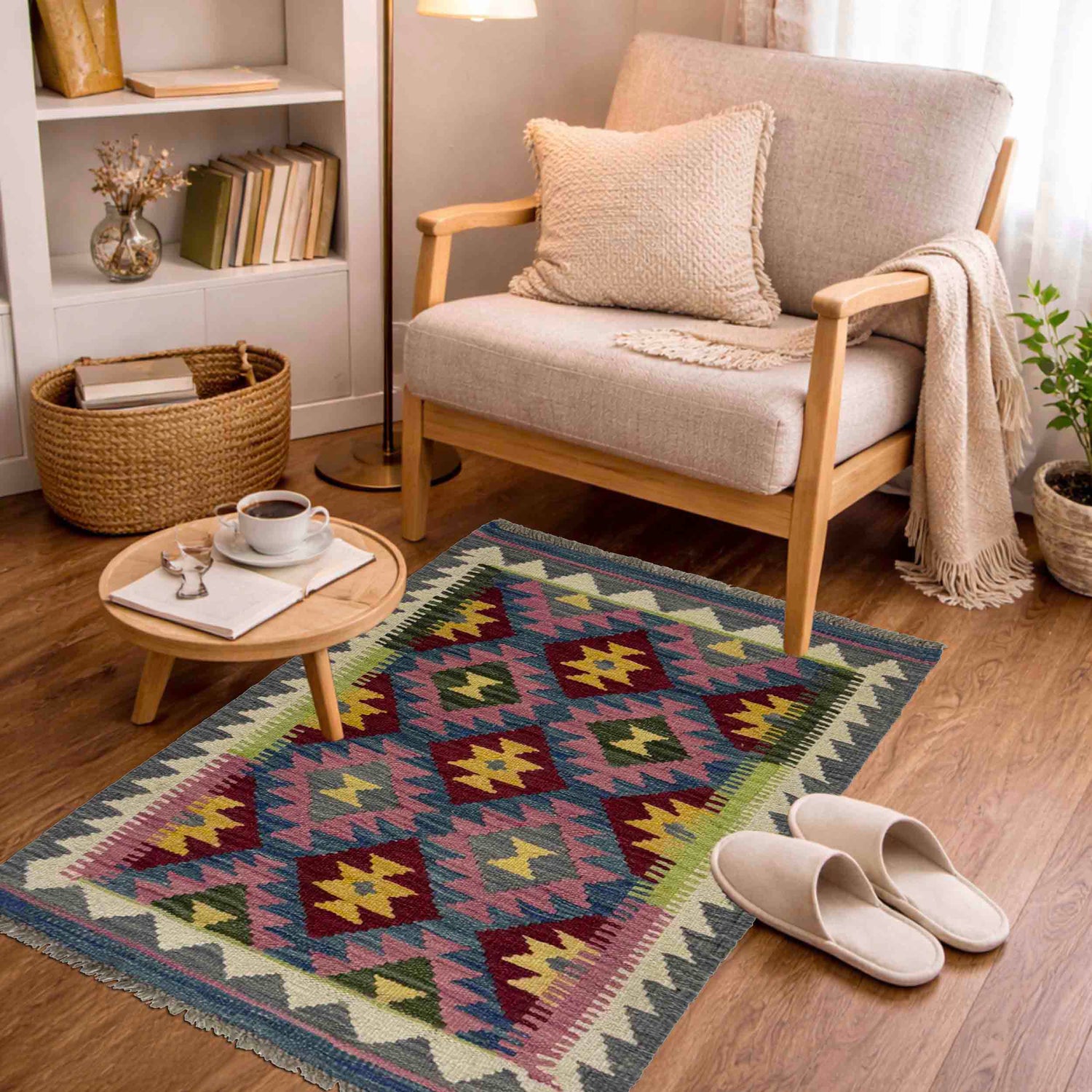 Handmade Vegetable Kilim 2' 1" x 2' 10" (ft) - No. Y39430