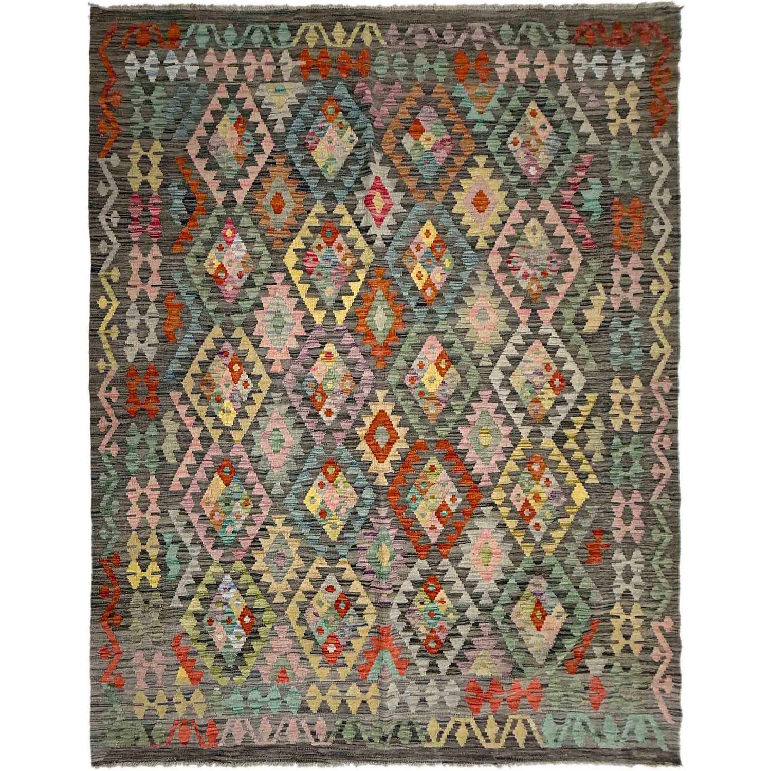 Handmade Vegetable Kilim 6' 0" x 7' 8" (ft) - No. Y39437