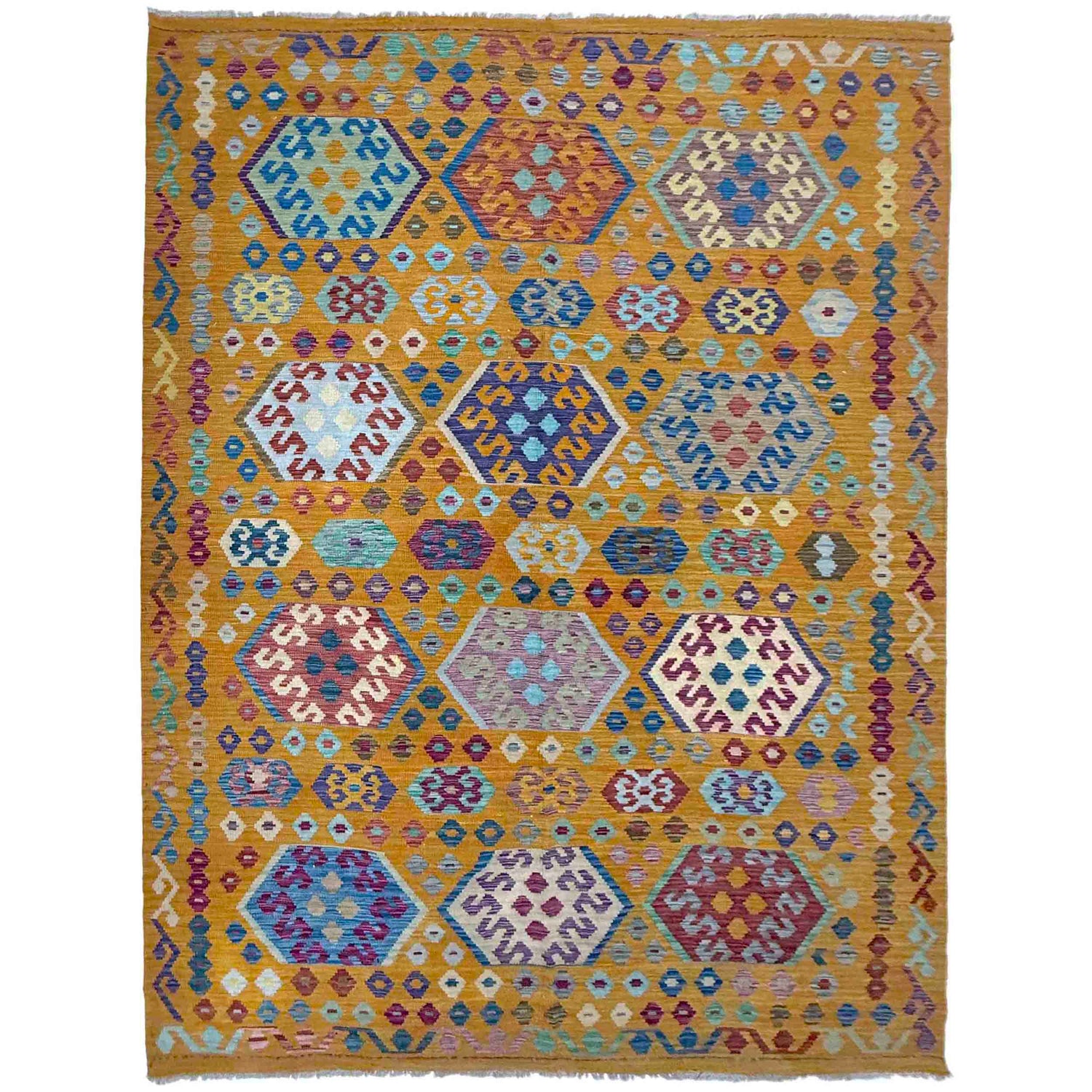 Handmade Vegetable Kilim 6' 7" x 9' 10" (ft) - No. Y39439