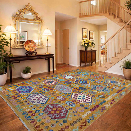 Handmade Vegetable Kilim 6' 7" x 9' 10" (ft) - No. Y39439