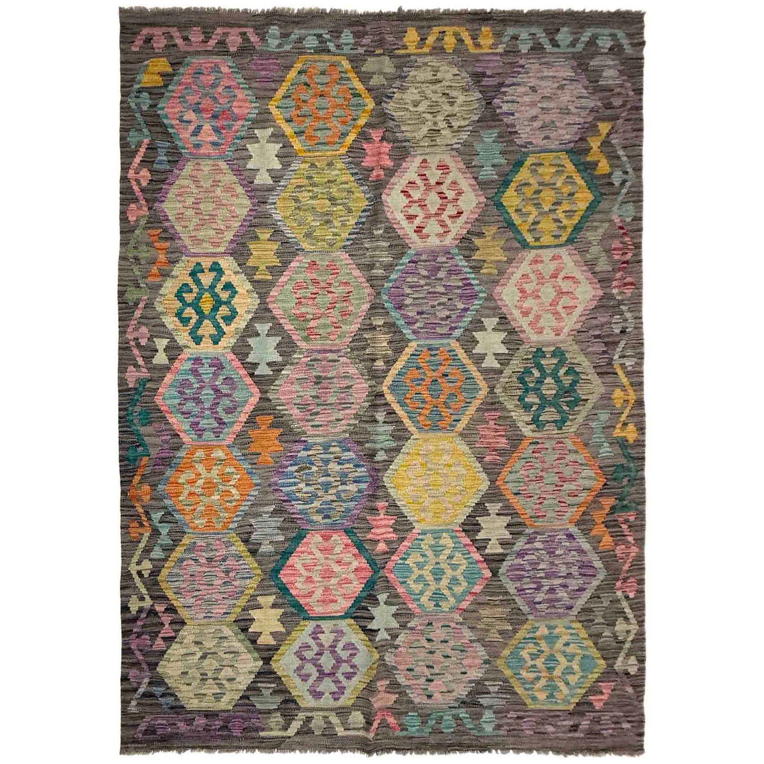 Handmade Vegetable Kelim 5' 9" x 8' 1" (ft) - No. Y39443