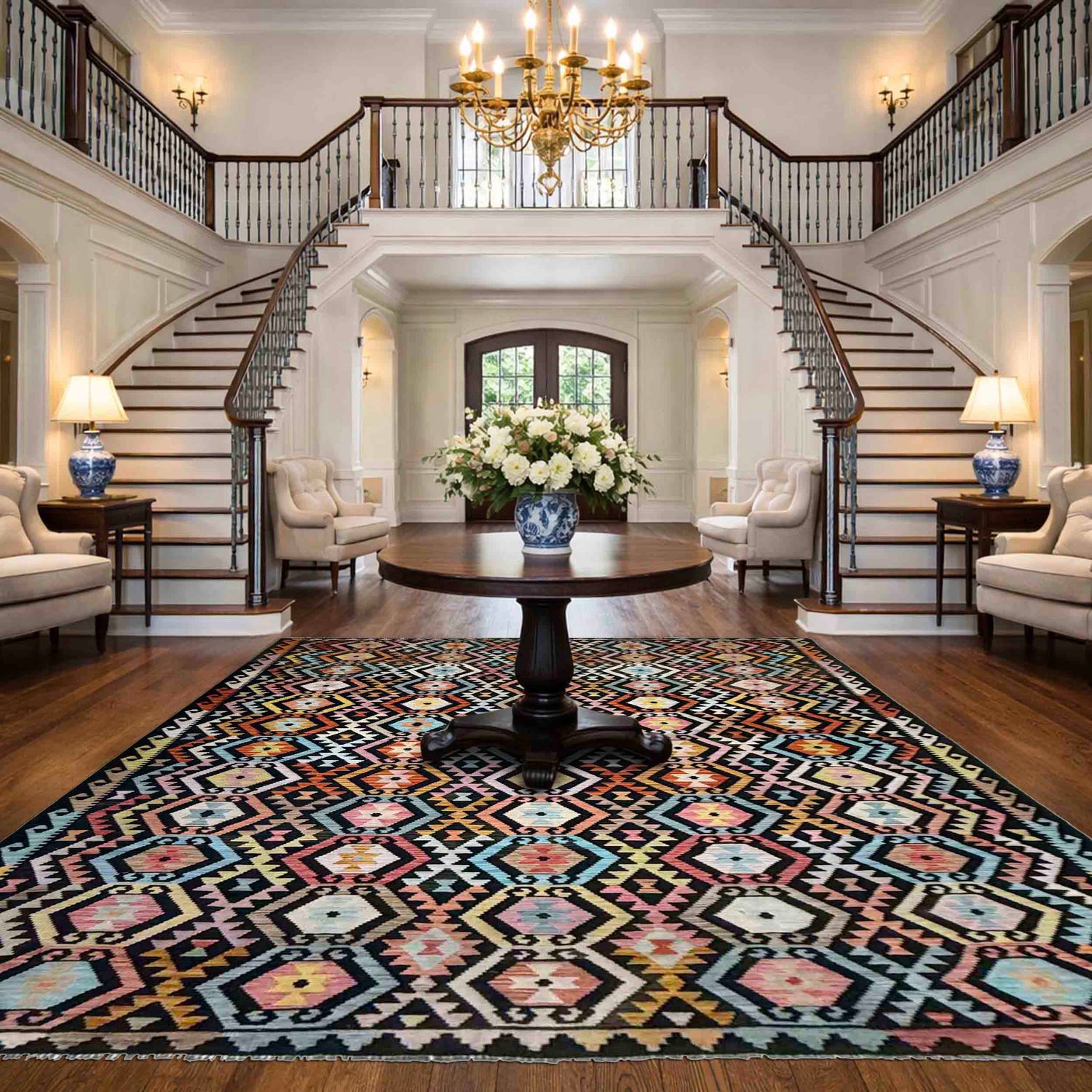 Handmade Vegetable Kilim 8' 2" x 11' 6" (ft) - No. Y39445