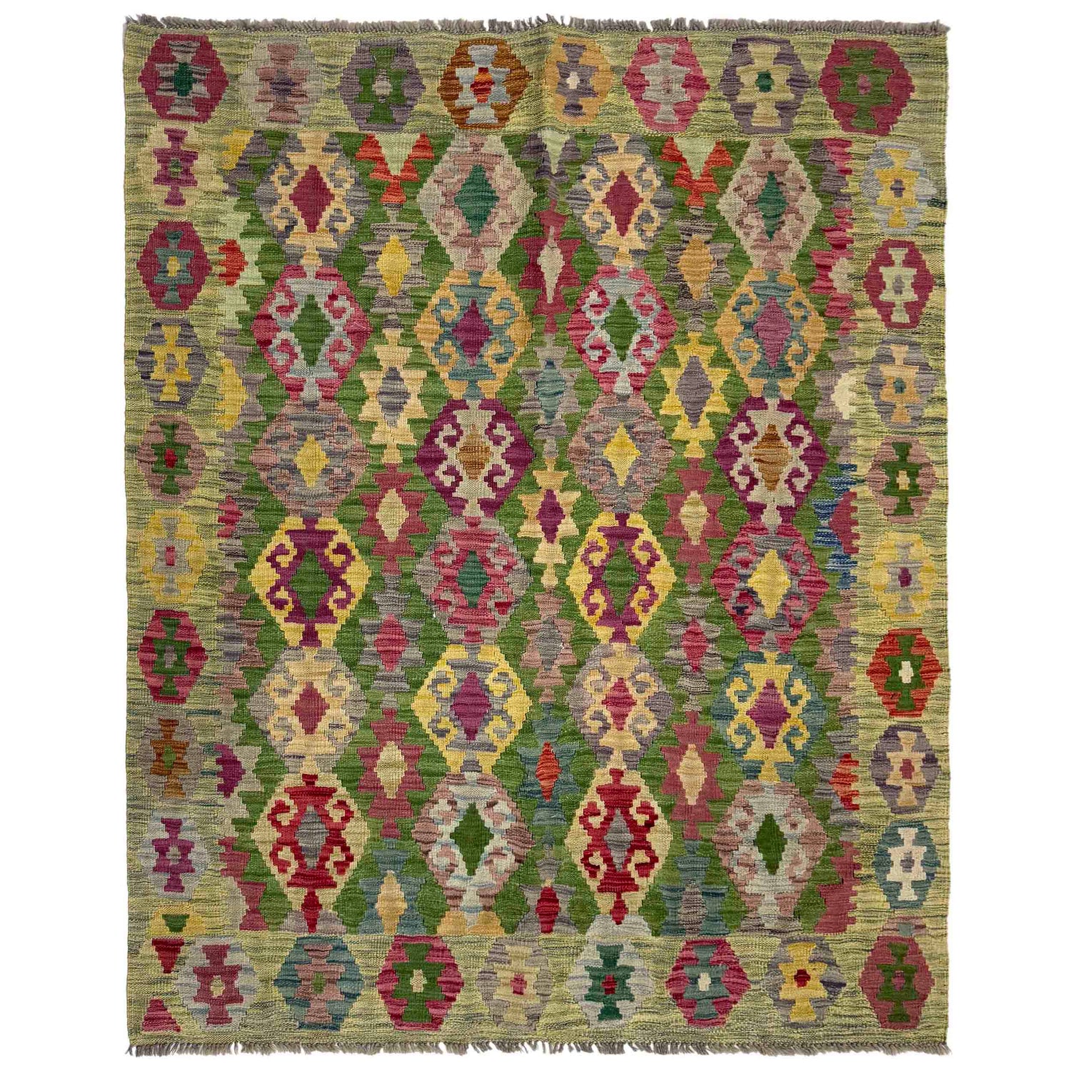 Handmade Vegetable Kelim 5' 3" x 6' 7" (ft) - No. Y39447