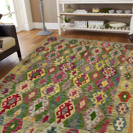 Handmade Vegetable Kelim 5' 3" x 6' 7" (ft) - No. Y39447