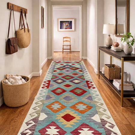 Vegetable Kelim Runner 2' 7" x 13' 0" (ft) - No. Y39449