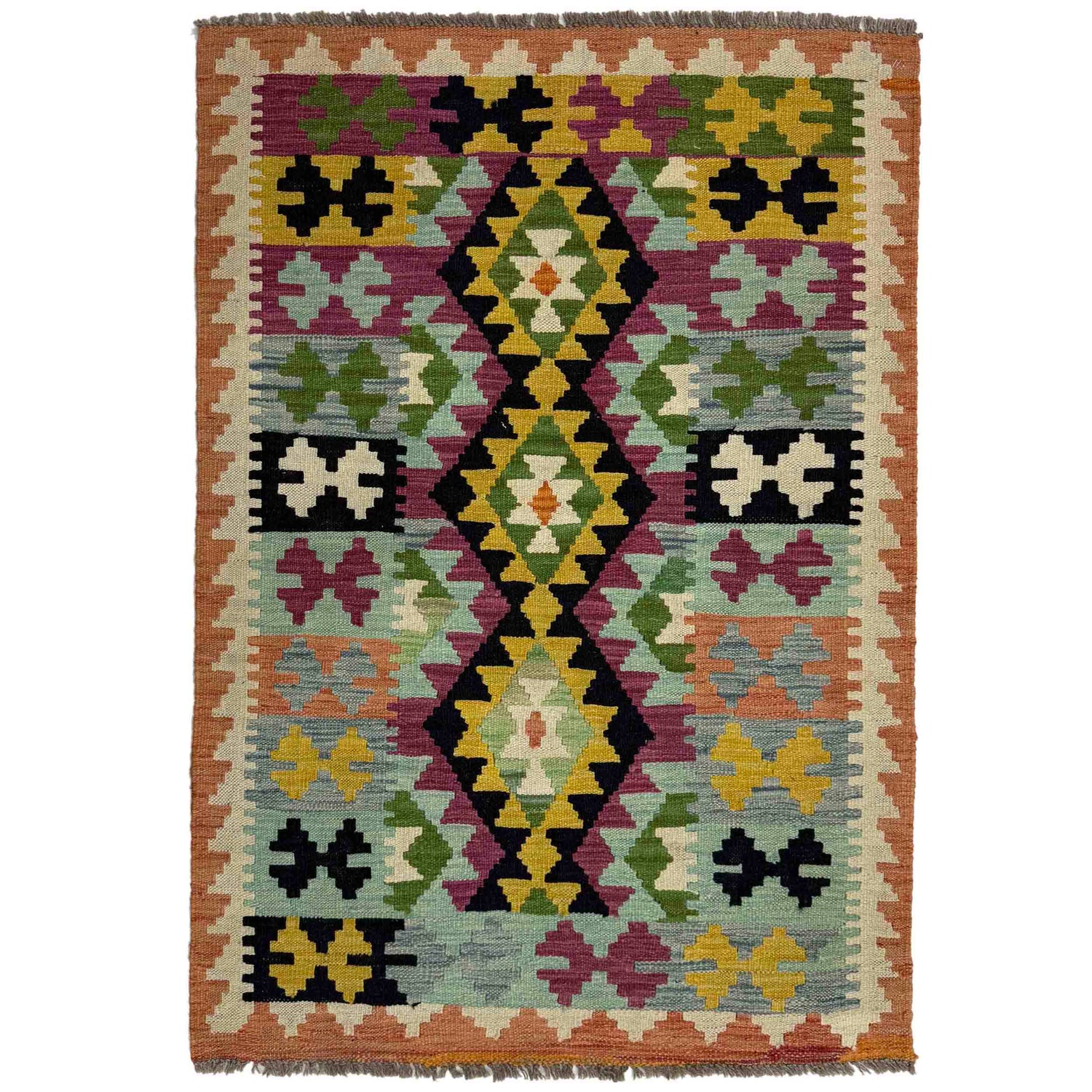 Handmade Vegetable Kilim 3' 2" x 4' 10" (ft) - No. Y39450