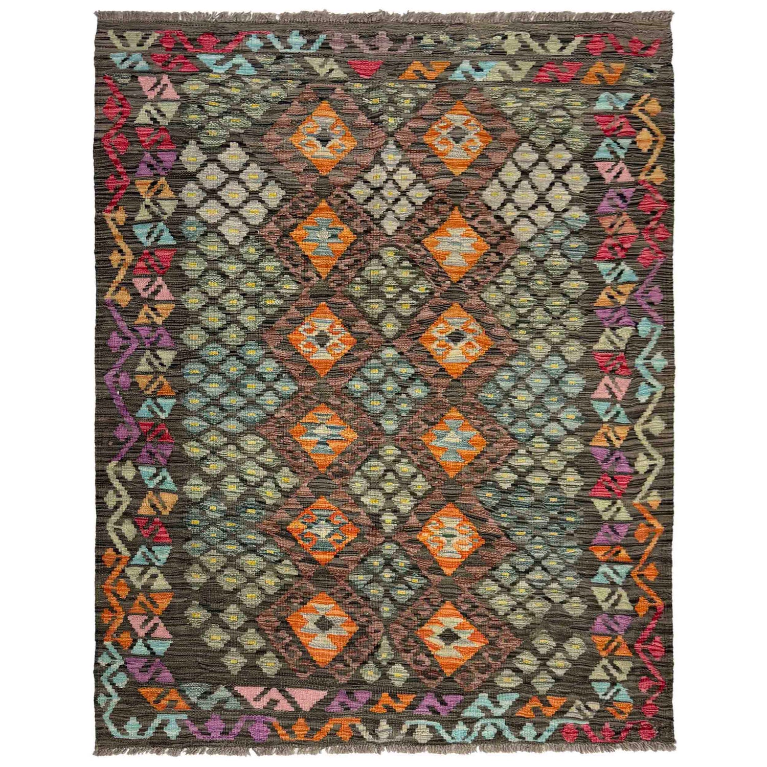 Handmade Vegetable Kilim 4' 3" x 5' 10" (ft) - No. Y39451