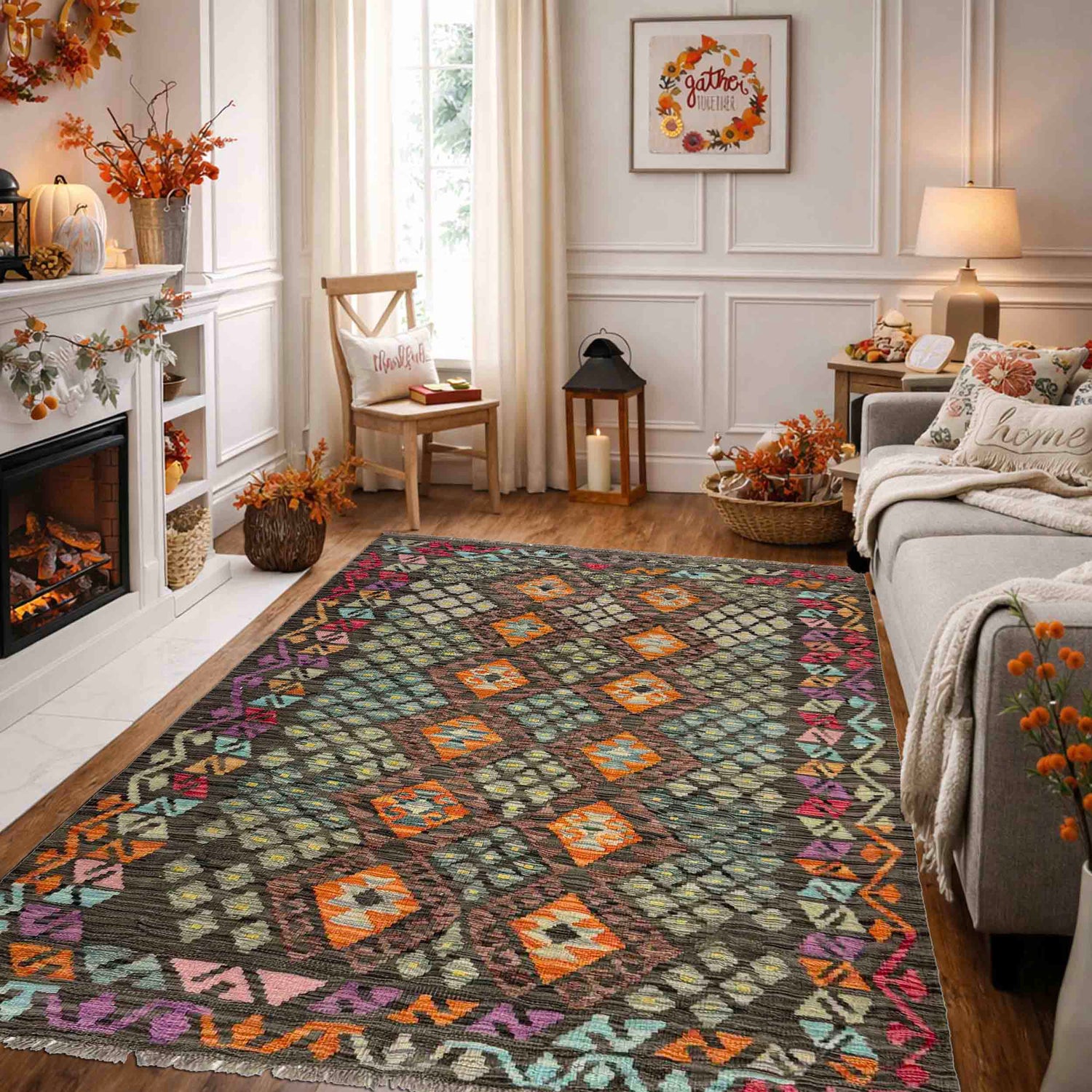 Handmade Vegetable Kilim 4' 3" x 5' 10" (ft) - No. Y39451