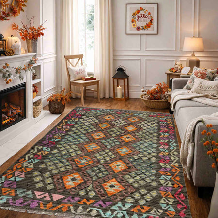 Handmade Vegetable Kilim 4' 3" x 5' 10" (ft) - No. Y39451