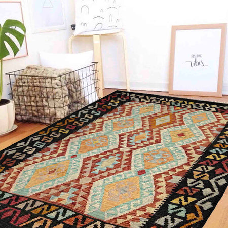 Handmade Vegetable Kelim 4' 2" x 6' 2" (ft) - No. Y39452