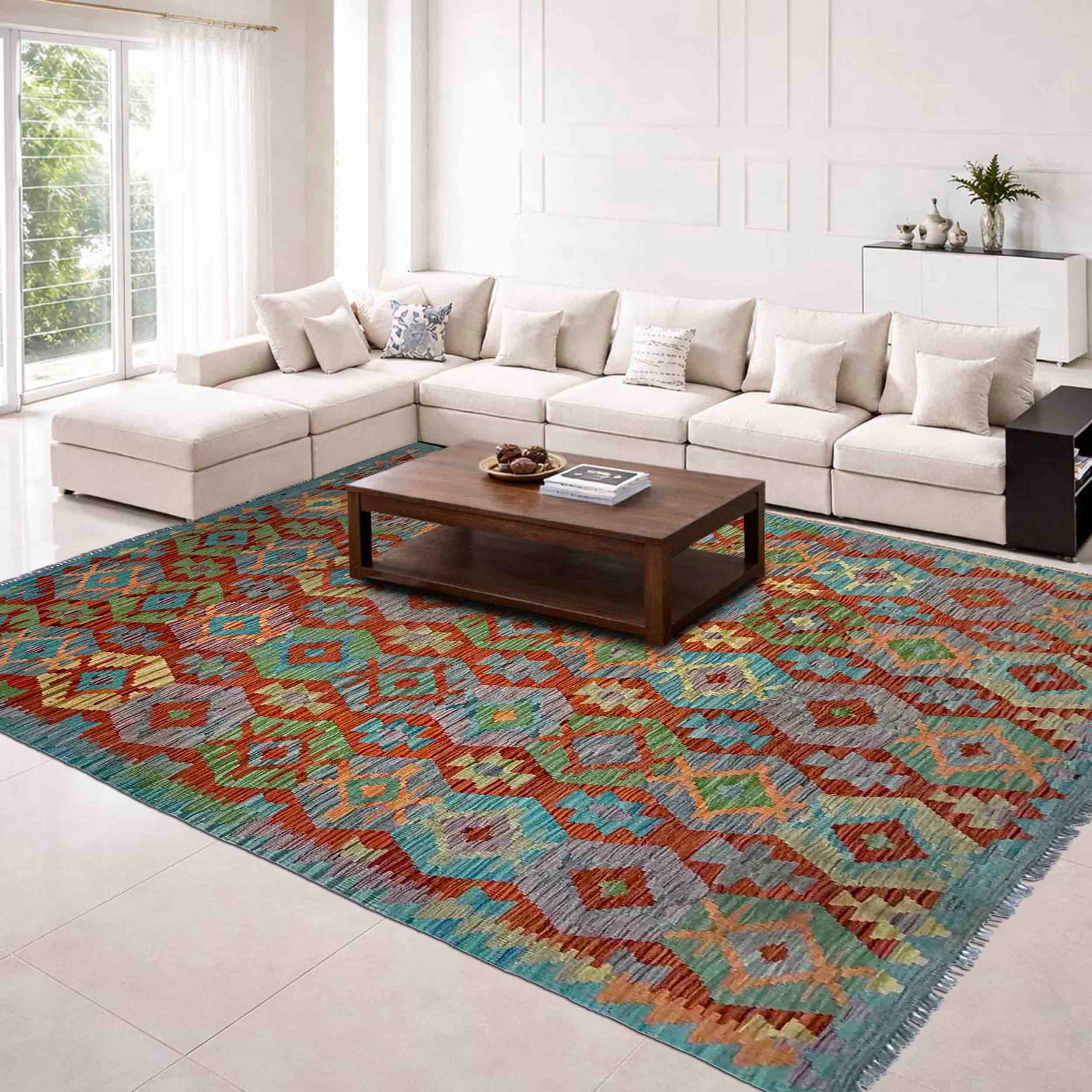 Handmade Vegetable Kelim 5' 11" x 8' 0" (ft) - No. Y39459
