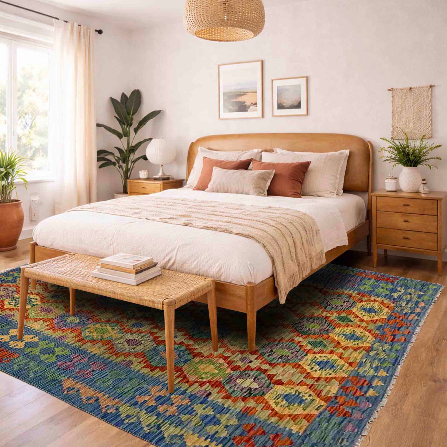Handmade Vegetable Kilim 6' 2" x 8' 0" (ft) - No. Y39462
