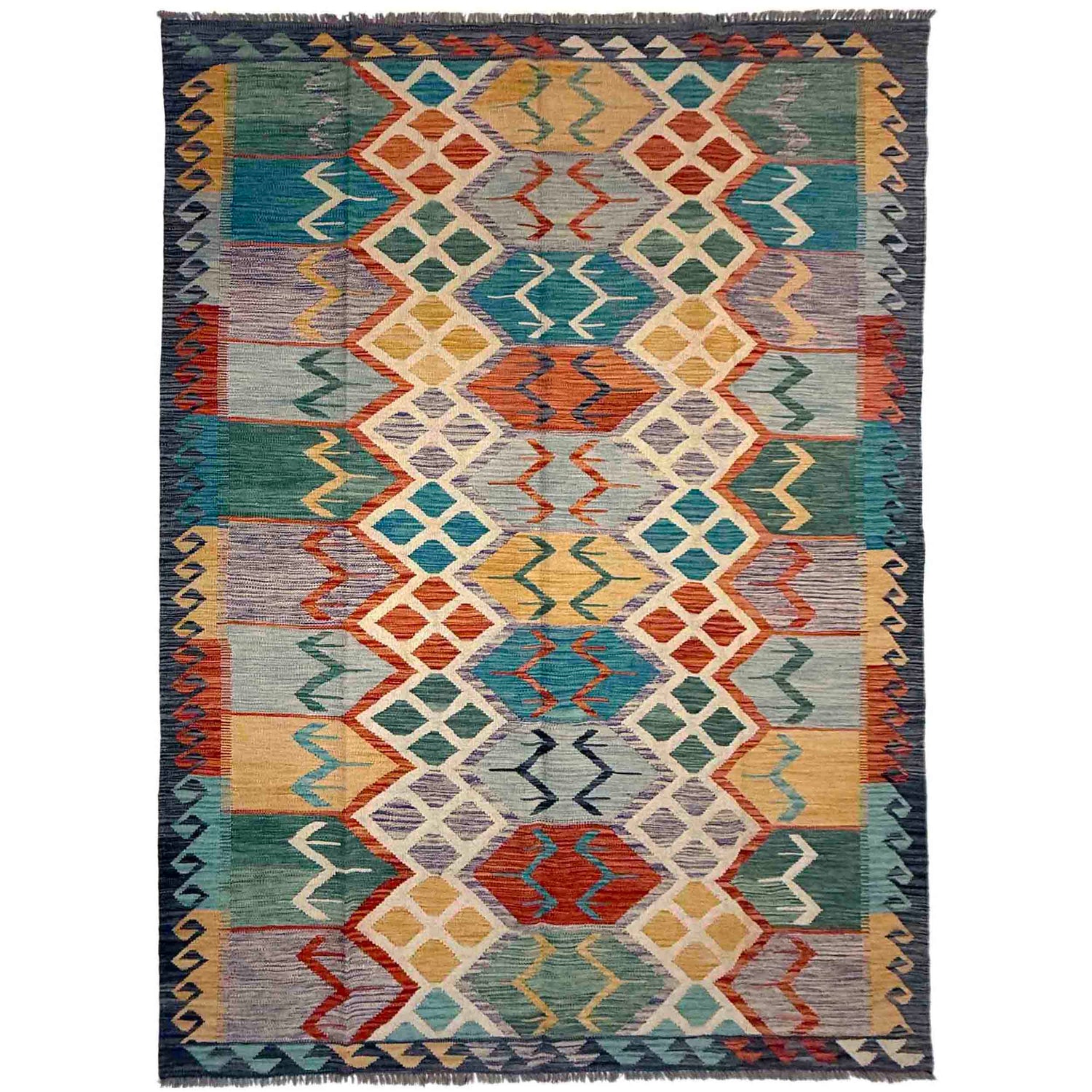 Handmade Vegetable Kilim 5' 9" x 8' 6" (ft) - No. Y39465