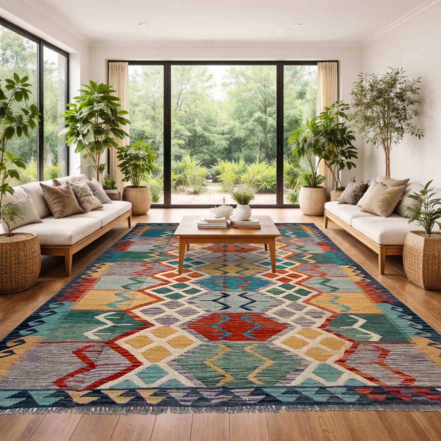 Handmade Vegetable Kilim 5' 9" x 8' 6" (ft) - No. Y39465