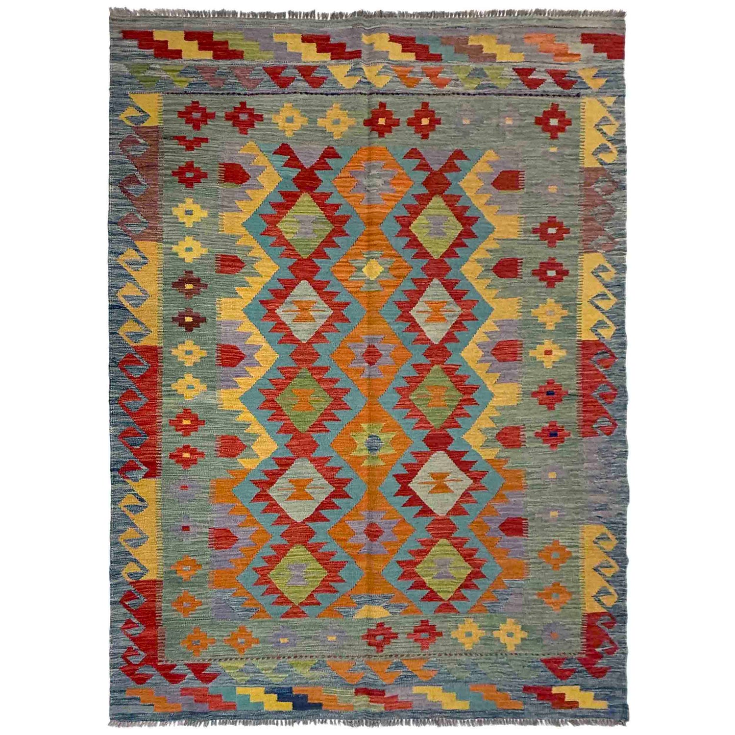Handmade Vegetable Kelim 5' 7" x 8' 0" (ft) - No. Y39468