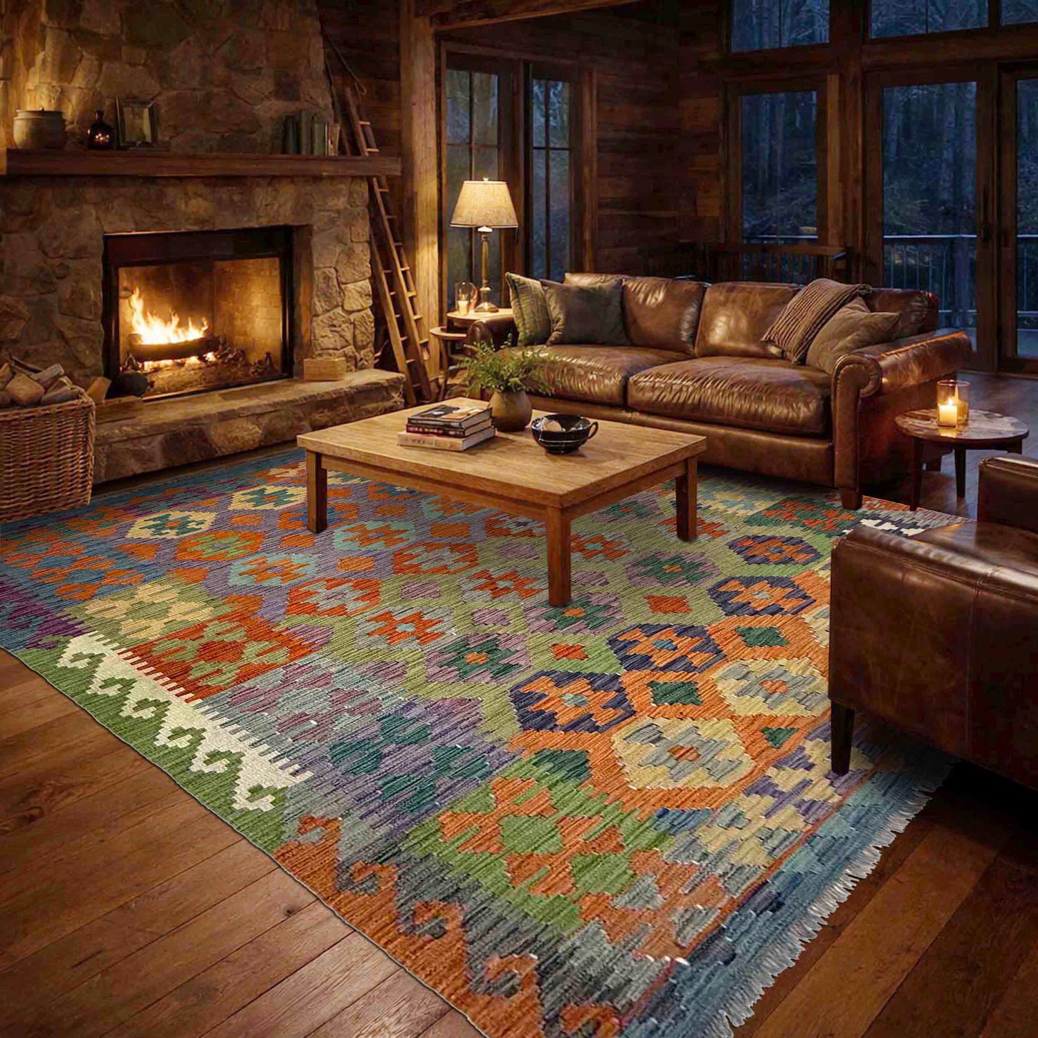 Handmade Vegetable Kilim 5' 9" x 8' 0" (ft) - No. Y39469