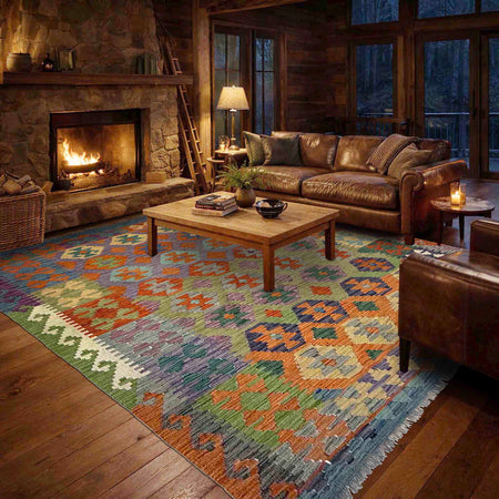 Handmade Vegetable Kilim 5' 9" x 8' 0" (ft) - No. Y39469
