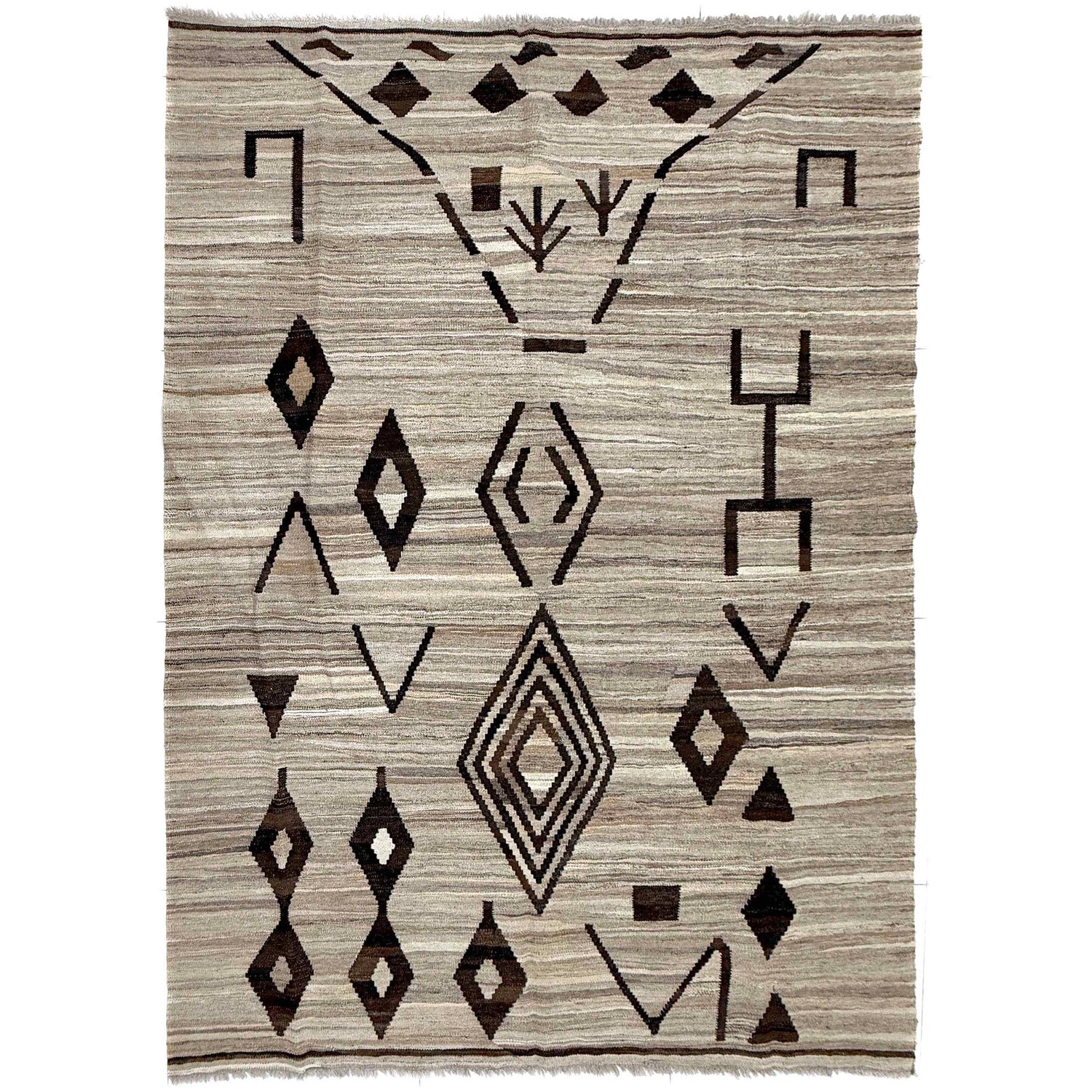Handmade Vegetable Kilim 5' 8" x 7' 7" (ft) - No. Y39470