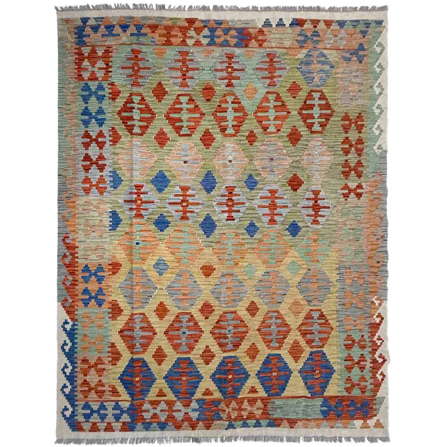 Handmade Vegetable Kelim 6' 2" x 7' 10" (ft) - No. Y39471