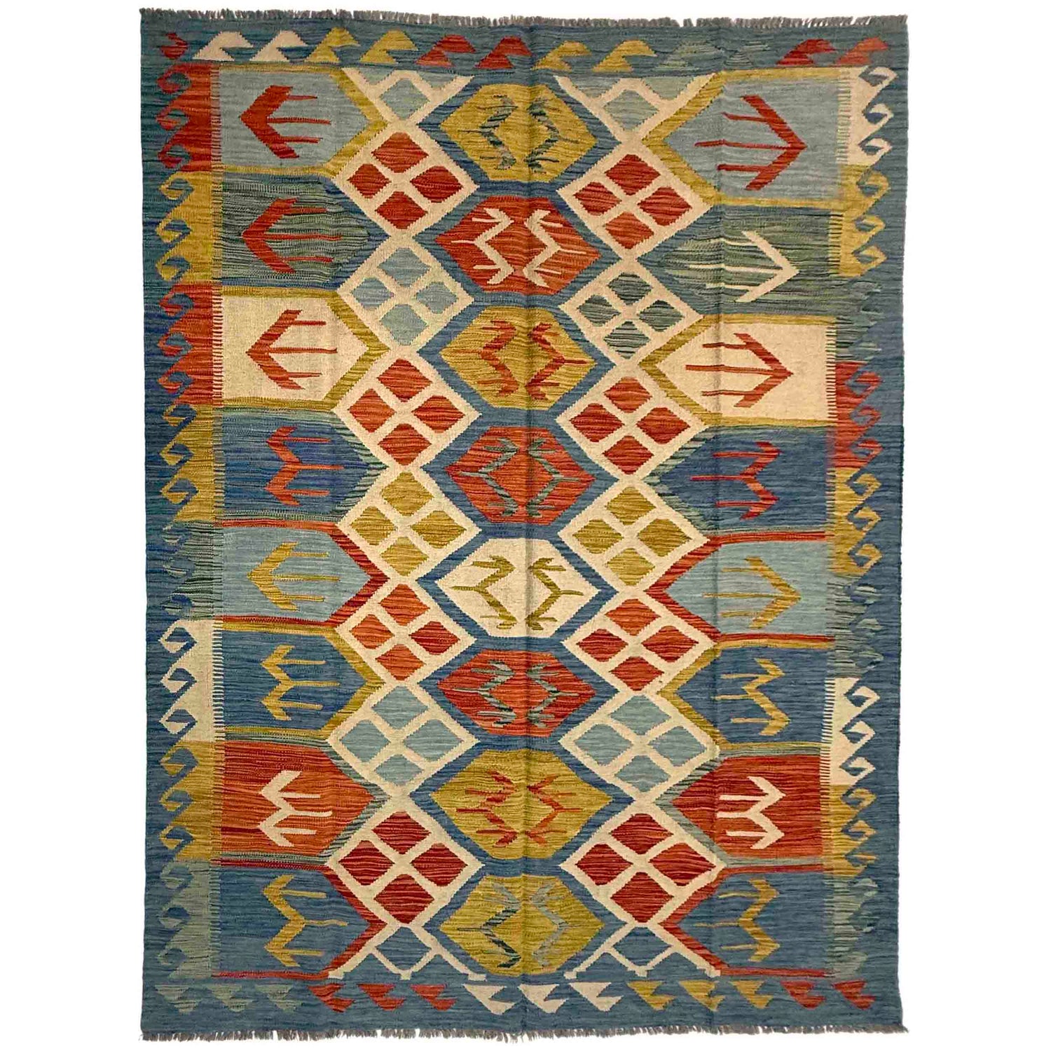Handmade Vegetable Kilim 5' 7" x 8' 0" (ft) - No. Y39472