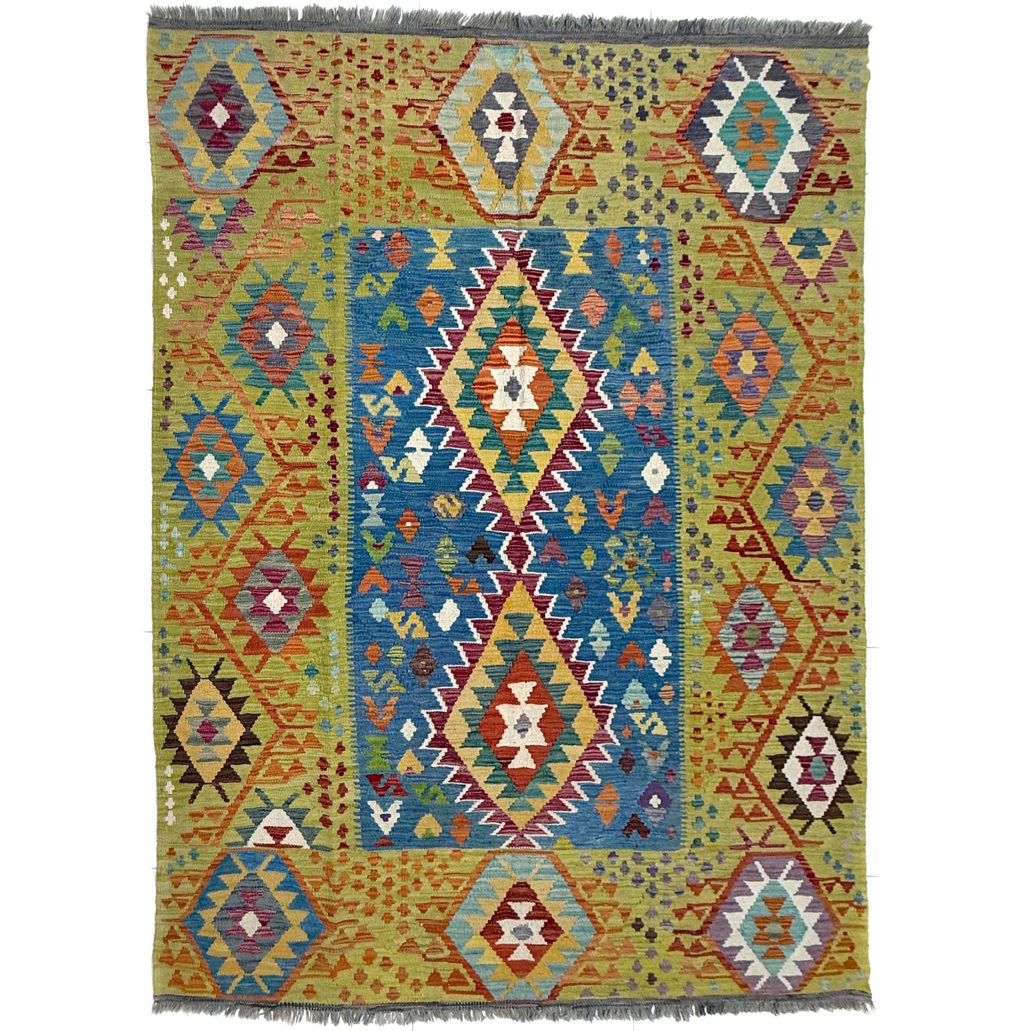 Handmade Vegetable Kilim 6' 2" x 8' 1" (ft) - No. Y39473